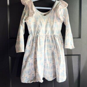 Monica & Andy Play Dress (White, Size 4T) - Hanukkah-Themed Pattern with Ruffle